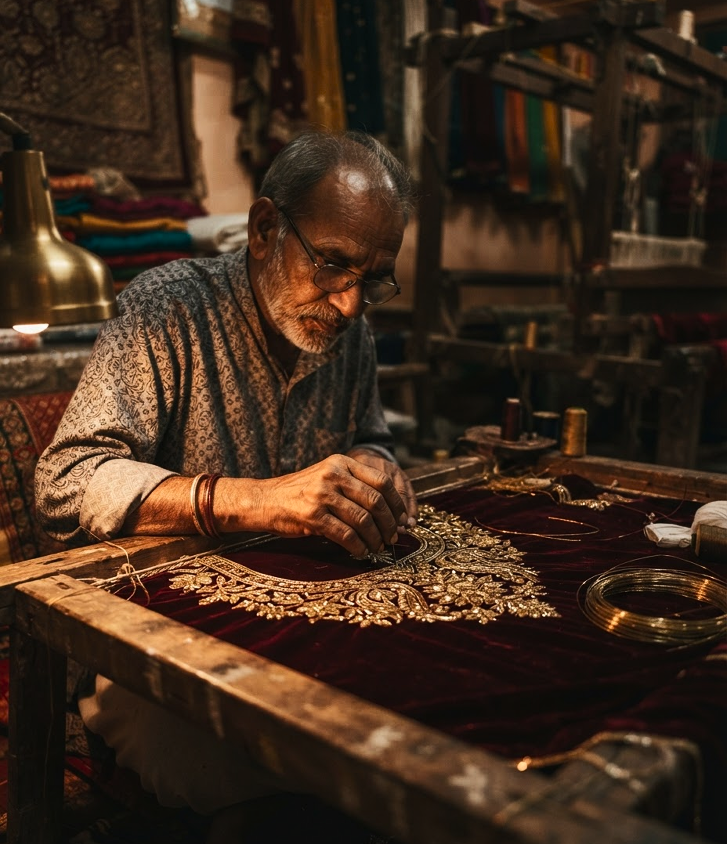 Handcrafted Zardozi and Silk Craftsmanship